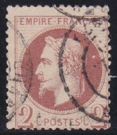 France   .    Y&T   .   26   (2 Scans)     .   O    .    Oblitéré - 1863-1870 Napoléon III Lauré