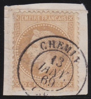 France   .    Y&T   .   28 Sur Papier     .   O    .   Oblitéré - 1863-1870 Napoléon III Lauré