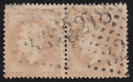 France   .    Y&T   .   28   Paire     .   O    .   Oblitéré - 1863-1870 Napoléon III Con Laureles