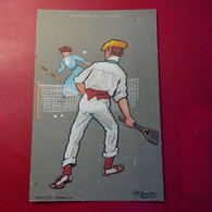 ILLUSTRATEUR BEAUVAIS LES SPORTS LE TENNIS PUB ELIXIR DE MENTHE MARSEILLE - Beauvais