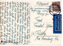 61433 - Berlin - 1950 - 15Pfg Bauten I EF A LpAnsKte BERLIN -> Fulda (etw Fleckig, Marke OK) - Storia Postale