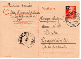 61435 - DDR - 1953 - 20/30Pfg Engels GAKte BERLIN -> LEOPOLDVILLE (Belgisch-Kongo) - Briefe U. Dokumente
