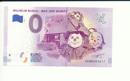 Billet Touristique  0 Euro  - WILHELM BUSCH - MAX UND MORITZ - XEBR - 2018-1  N° 3617 - Billet épuisé - Other & Unclassified