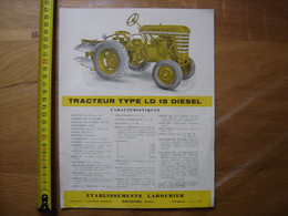 Pub Ad TRACTEUR LABOURIER LD15 Agriculture Cultivateur MOUCHARD Jura - Tracteurs