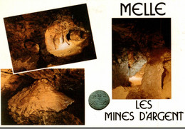 79 MELLE LES ANCIENNES MINES D'ARGENT GALERIE AVEC PILIER / CONCRETION SUR CONE D'EBOULIS / LE PETIT LAC - Melle