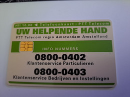NETHERLANDS  ADVERTISING CHIPCARD HFL  10,-   /PTT TELECOM INFO NRS          CKD 110.02  MINT    ** 11619** - Privadas