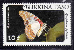 BURKINA FASO 1984 AIR POST MAIL AERIENNE AIRMAIL BUTTERFLIES PAPILLONS FARFALLE GRAPHIUM PYLADES 10fr MNH - Burkina Faso (1984-...)