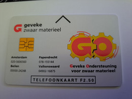 NETHERLANDS  ADVERTISING CHIPCARD HFL  2,50   / GEVEKE ZWAAR MATERIEEL           CRD 008  MINT    ** 11620** - Privadas