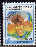 BURKINA FASO 1996 FLORA FLOWERS FIORI FLEURS ORCHIDS VARIOUS 100fr USATO USED OBLITERE' - Burkina Faso (1984-...)