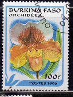 BURKINA FASO 1996 FLORA FLOWERS FIORI FLEURS ORCHIDS VARIOUS 100fr USATO USED OBLITERE' - Burkina Faso (1984-...)