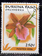 BURKINA FASO 1996 FLORA FLOWERS FIORI FLEURS ORCHIDS VARIOUS 250fr USATO USED OBLITERE' - Burkina Faso (1984-...)