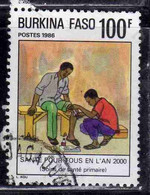 BURKINA FASO 1986 PRIMARY CARE MEDICINE SANTE POUR TOUS EN L'AN 2000 250fr USATO USED OBLITERE' - Burkina Faso (1984-...)