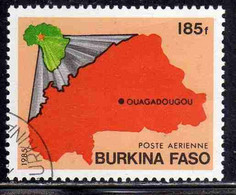 BURKINA FASO 1985 MAP 185fr USATO USED OBLITERE' - Burkina Faso (1984-...)