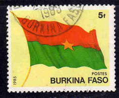 BURKINA FASO 1985 FLAG 5fr USATO USED OBLITERE' - Burkina Faso (1984-...)