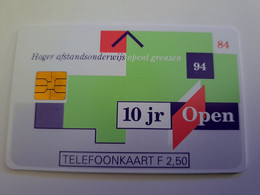 NETHERLANDS  ADVERTISING CHIPCARD HFL  2,50   /  10 JAAR OPEN UNIVERSITEIT       CRD 005   MINT    ** 11628** - Privé