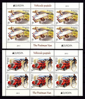 Europa Cept - 2013 - Romania, Rumenien - 2.Sheetlet Of 6 Set (Postal Vehicles) ** MNH - 2013