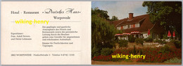 Worpswede - Hotel Restaurant Deutsches Haus 1   Doppelwerbekarte - Worpswede