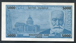 Peu Courant ! Billet Scolaire D'école "5000F Victor Hugo / Le Panthéon - Notre Banque - Miniatures SAM Paris" - Fictifs & Spécimens