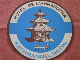 KATHMANDU - Hotel De L'Annapurna (étiquette Autocollante D'hotel) - Népal