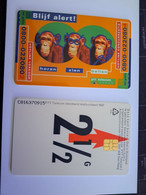 NETHERLANDS / CHIP ADVERTISING CARD/ HFL 2,50   /  BLIJF ALERT/ 3 MONKEES   CKE  017.02  ** 11657** - Privadas