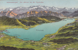 B8341) Salzkammergut - Der ATTERSEE Aus Der VOGELSCHAU - Litzelberg Buchberg Seewalcher Abtsdorf Kammer Nussdorf 1923 - Attersee-Orte