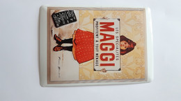 Plaque Émaillée Bombé - Publicité MAGGI 3 - Format Carte Postale - Plaques émaillées (après 1960)