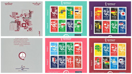 New Issue Bulletin Brochure & Set Of 4 Stamp Sheets **  - Groups & Teams Of 2022 FIFA World Cup Soccer Football In Qatar - 2022 – Qatar