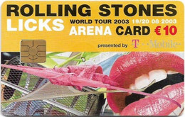Netherlands - Arena Card - Rolling Stones Licks World Tour 2003, 10€, 52.000ex, Used - Sin Clasificación