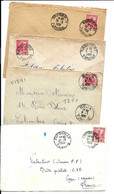 9 ENVELOPPES - Les Colonies - Villages De Tunisie 1950/1952 - Storia Postale