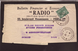 Bande Du Journal RADIO   Edition Quotidienne Aff 25c Mercure Obl Journaux-Paris P.P. 14 Du 05.07.1939 -> Bâle - 1921-1960: Modern Period