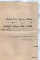 VP20.716 - Roumanie - BUCAREST 1921- Faire - Part De Mariage De Mr A.d'HERBEZ De LA TOUR Avec Melle Juliette ZAMFIROLU - Naissance & Baptême