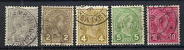 LUXEMBOURG 1895: Les Y&T 69-73 Obl. CAD - 1895 Adolphe Right-hand Side