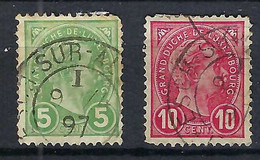 LUXEMBOURG 1895: Les Y&T 72-73 Obl. CAD - 1895 Adolphe Right-hand Side