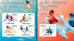 Guinea Bissau 2012, Olympic Games In London, Taekwondo, 4val In BF +BF IMPERFORATED - Unclassified