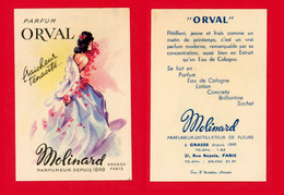 LOT DE 16 CARTES PARFUMÉES - PARFUM ORVAL DE MOLINARD - GRASSE - (CH-071) - Anciennes (jusque 1960)