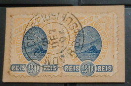 Stamps 1897 Rare Brasil 1897,  20 Reis Coreio Estados Unidos De Brazil Paar X2 - Gebraucht