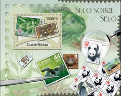 Guinea Bissau 2012, WWF Stamps On Stamps, Monkey, Snakes, Dugongs, BF - Gorilla