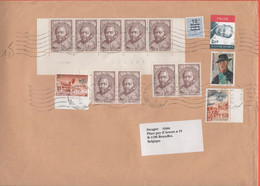 BELGIO - BELGIE - BELGIQUE - 2004 - 14 Stamps - Big Envelope - Viaggiata Da Brussels Per Brussels - Brieven En Documenten