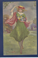CPA BOMPARD Illustrateur Italien Art Déco Femme Woman Circulé 3291-945 - Bompard, S.