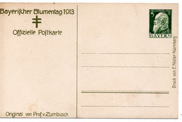 61461 - Altdeutschland / Bayern  - 1913 - 5Pfg Luitpold PGAKte "Bayerischer Blumentag", Ungebraucht - Interi Postali