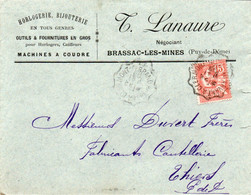 Vieux Papiers > Non Classés Enveloppe 63 Brassac Les Mines LANAURE Horlogerie Bijouterie - Sin Clasificación