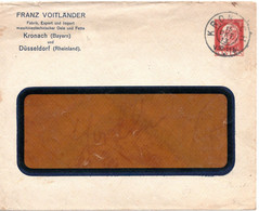 61466 - Altdeutschland / Bayern - 1913 - 10Pfg Luitpold PGAFensterUmschl "Franz Voitlaender" KRONACH -> (Inland) - Enteros Postales