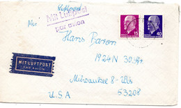 61470 - DDR - 1965 - 40Pfg Ulbricht MiF A LpBf DRESDEN -> Milwaukee, WI (USA) - Storia Postale