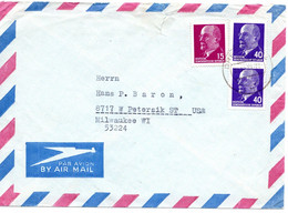 61471 - DDR - 1973 - 2@40Pfg Ulbricht MiF A LpBf DRESDEN -> Milwaukee, WI (USA) - Lettres & Documents