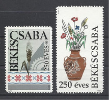 Hungary, Poster Stamp, Cindarella, "Békéscsaba 250 Years", Lot Of 2, 1968. - Storia Postale