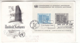 Nations Unies - New York - Lettre De 1960 - Oblit New York - Avec Variété Petit " V " - Valeur 130 Euros - Briefe U. Dokumente