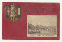 CARTOLINA COMMEMORATIVA UFF. CENTENARIO INDIPENDENZA TICINESE- LUGANO -  VIAGGIATA FP - Lugano