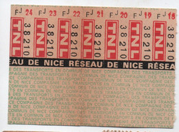 Tickets De Bus Anciens / Compagnie Des Transports En Commun De NICE/Réseau De Nice/Vers 1960-1980                TCK241 - Altri & Non Classificati