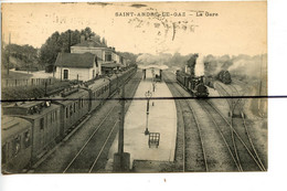 CPA . D38. SAINT ANDRE Le GAZ. La Gare . Train Vapeur . - Saint-André-le-Gaz