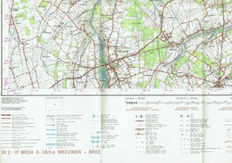 Institut Géographique Militaire Be - "MEEUWEN-BREE" - N° 18/5-6 - Edition: 1973 - Echelle 1/25.000 - Cartes Topographiques